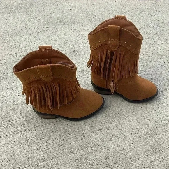 New Genuine Kids From OshKosh Boots Suede Fringe Toddler Size 5 Brown NO TAGS - Picture 3 of 7